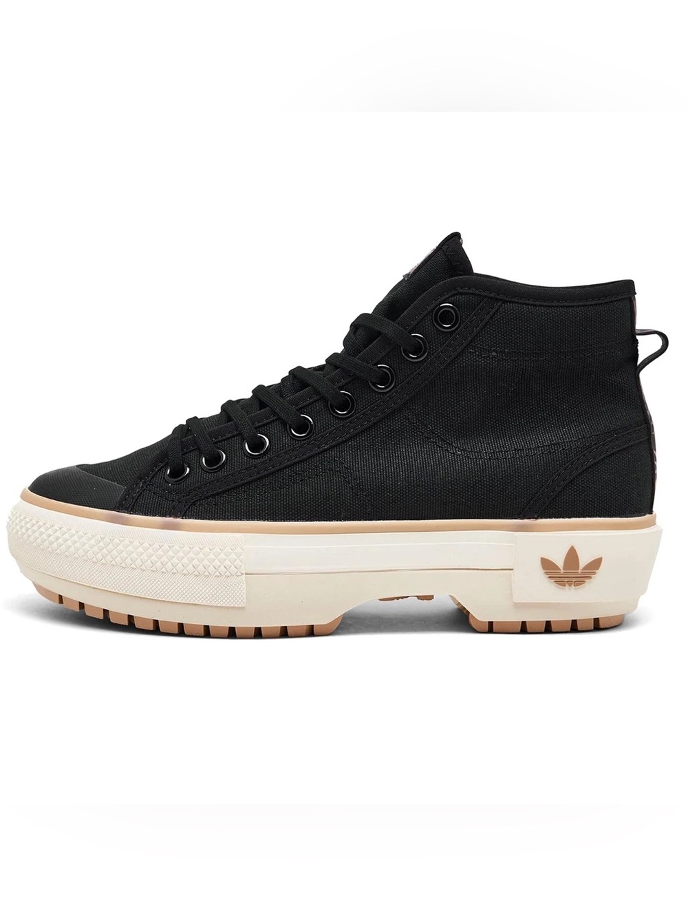 Adidas Nizza Trek Black cheetah print Canvas Platform Sneakers